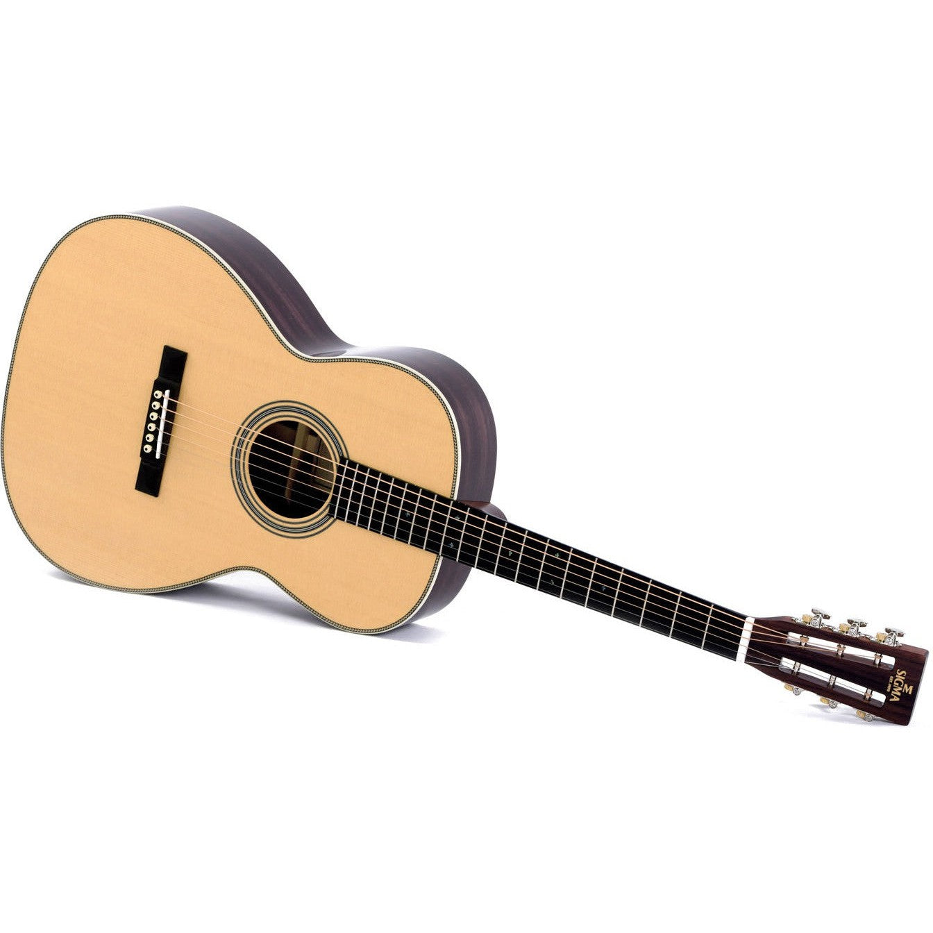 Sigma 000T-28S Acoustic Guitar 12-Fret Slotted Headstock Solid Spruce Top - Tilia Back and Sides - Gloss