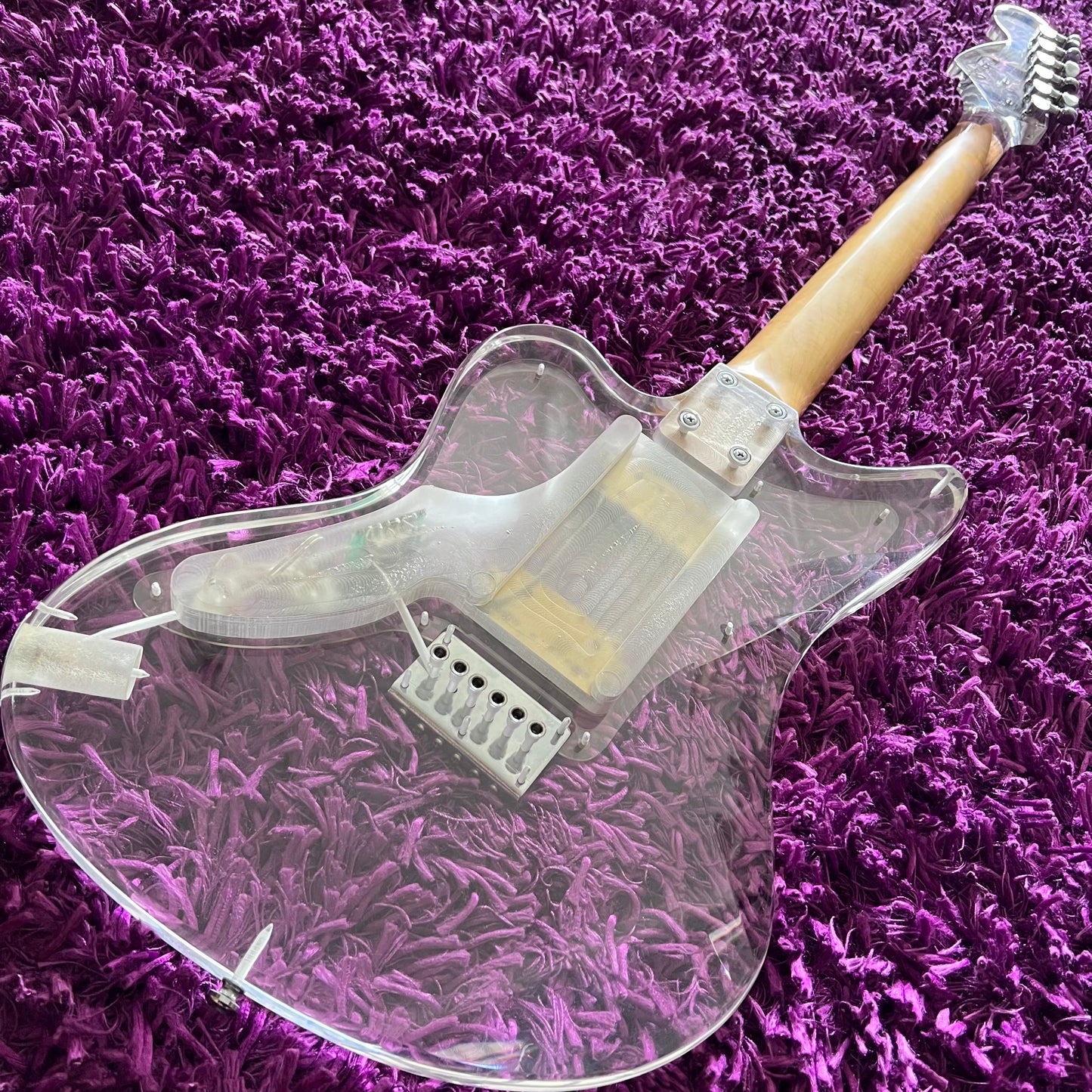 Barclay 5004 Clear Acrylic Jaguar Electric Guitar (MIJ)