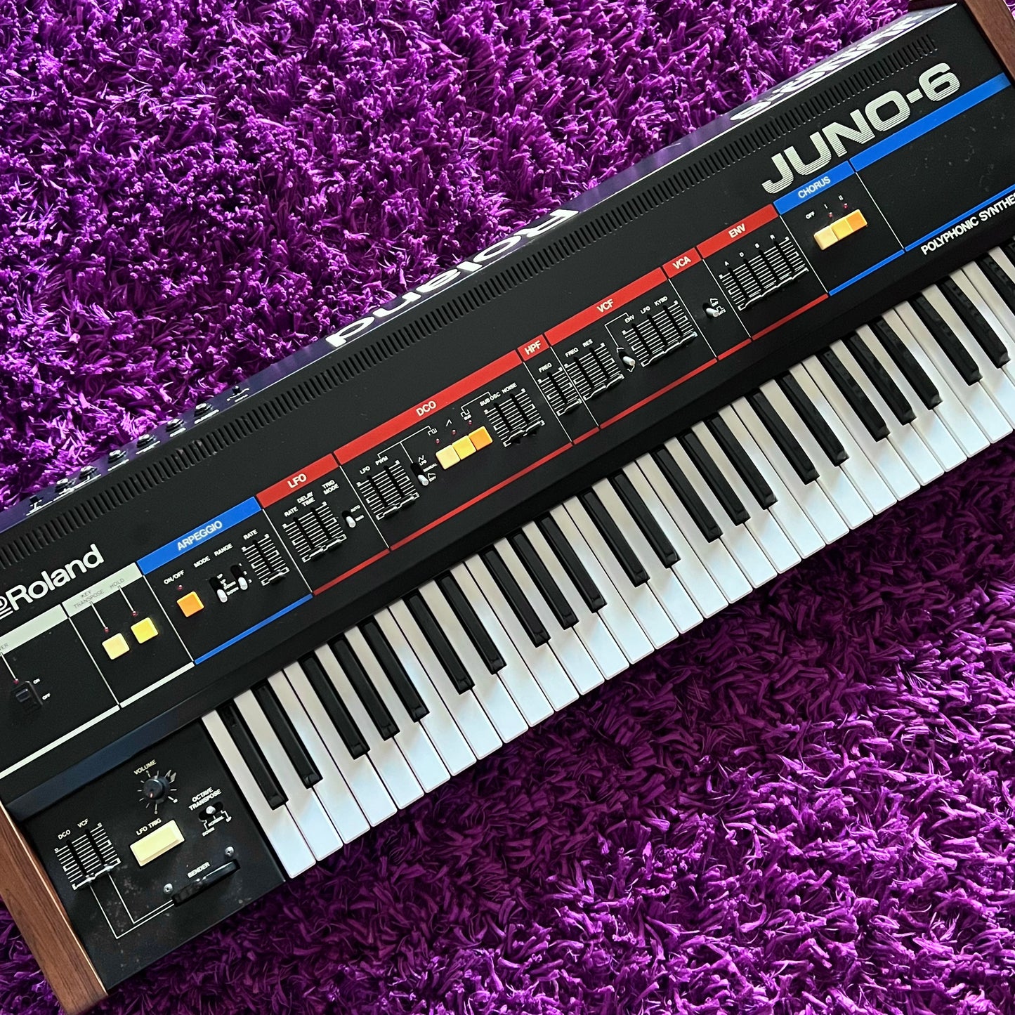 Early 1980s Roland JUNO-6 Polyphonic Analog Synthesizer Vintage (Factory 240V)