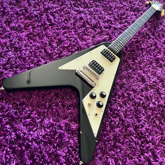 1982 Greco Japan FV-600 Flying V Black (w/ OHSC) (MIJ Fujigen)