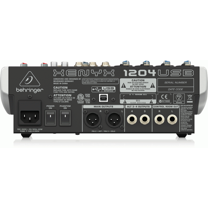 Behringer XENYX 1204USB 12-Channel Mixer w/ USB Audio Interface
