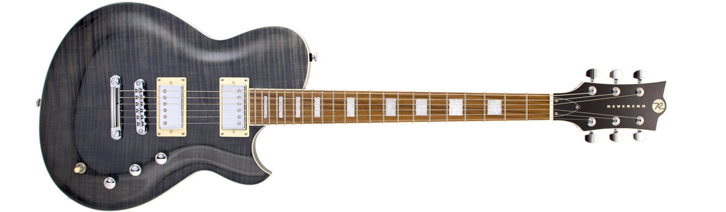Reverend Roundhouse FM Transparent Black Flame Maple