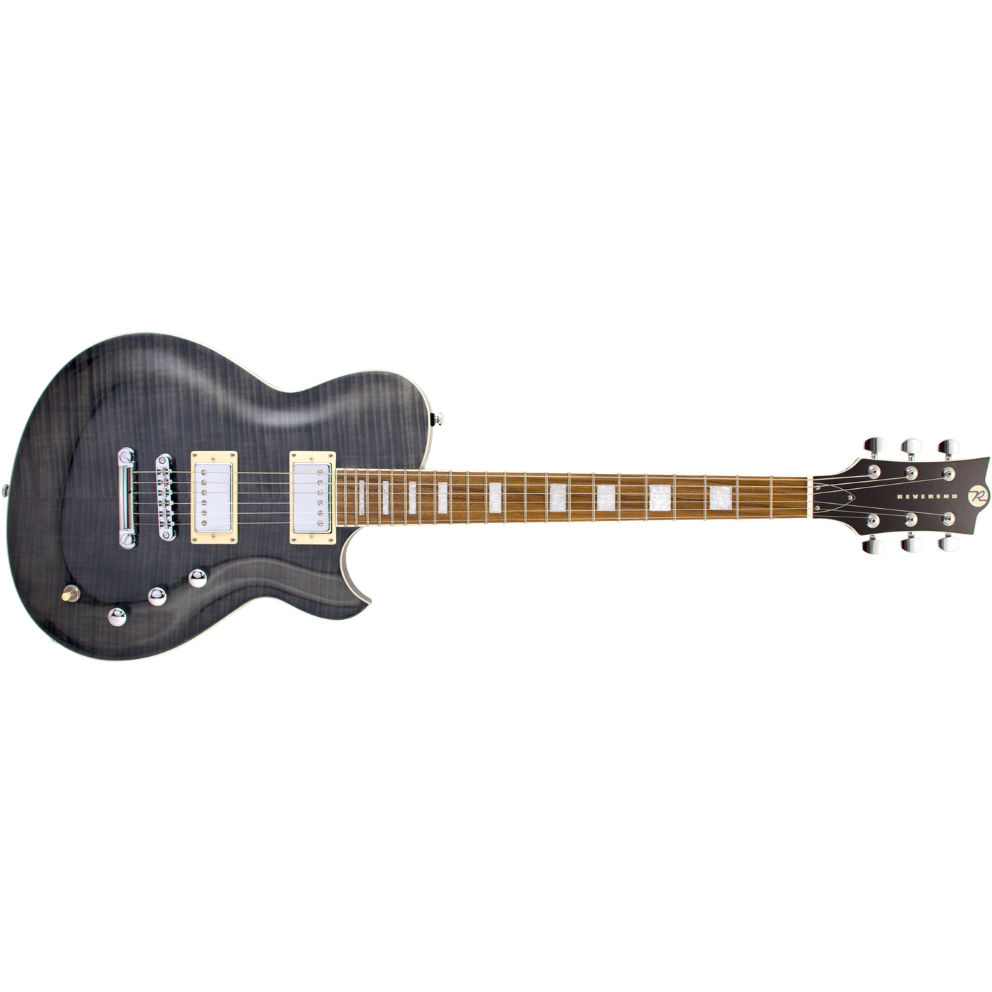 Reverend Roundhouse FM Transparent Black Flame Maple