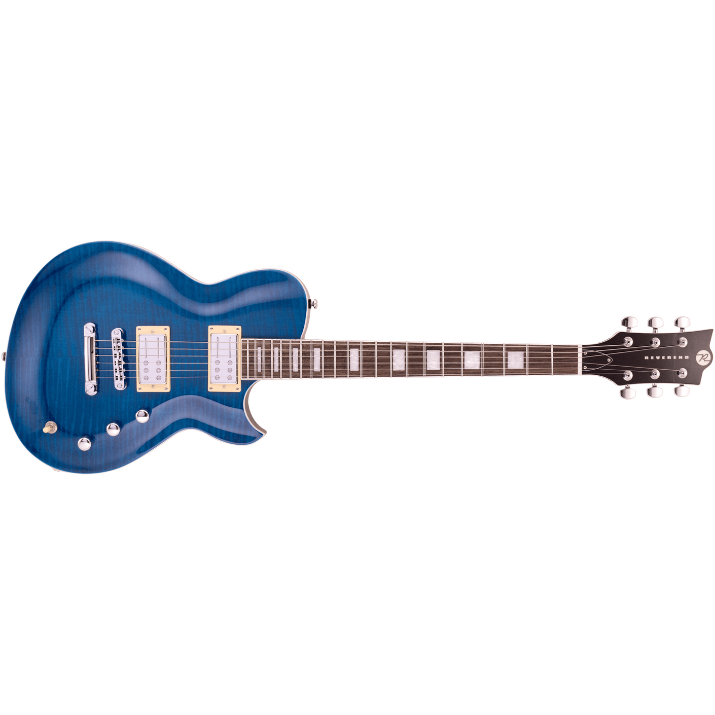 Reverend Roundhouse FM Transparent Blue Flame Maple