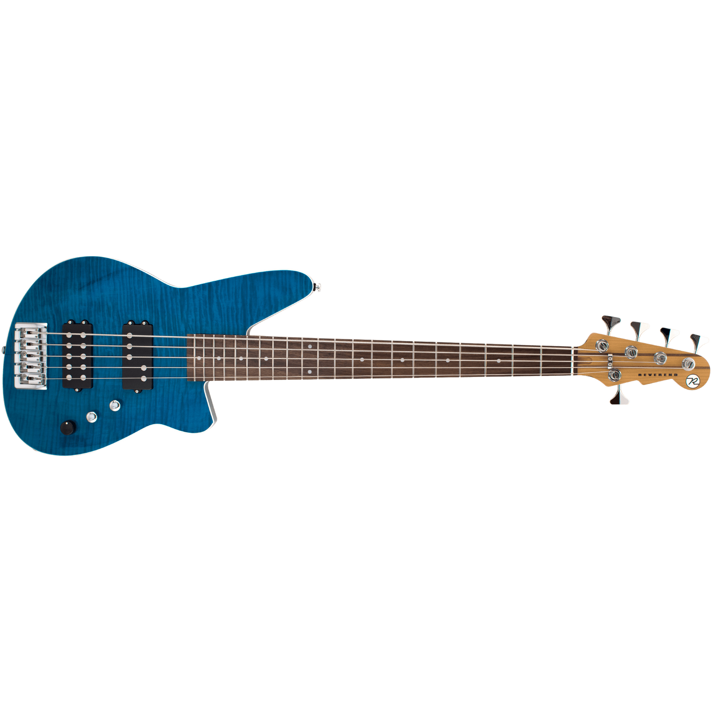 Reverend Mercalli 5 FM Bass Transparent Blue Flame Maple