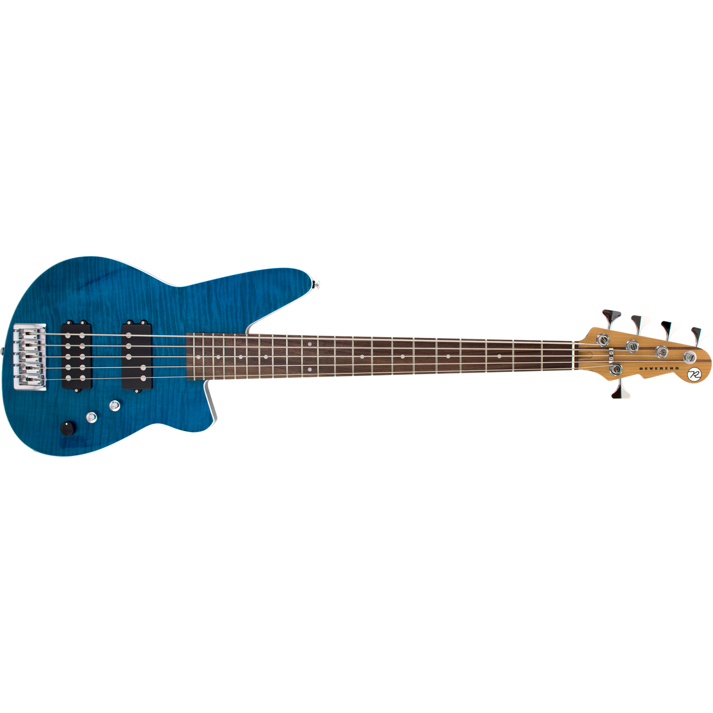 Reverend Mercalli 5 FM Bass Transparent Turquoise Flame Maple