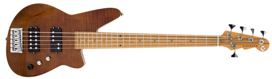 Reverend Mercalli 5 FM Bass Violin Brown Flame Maple