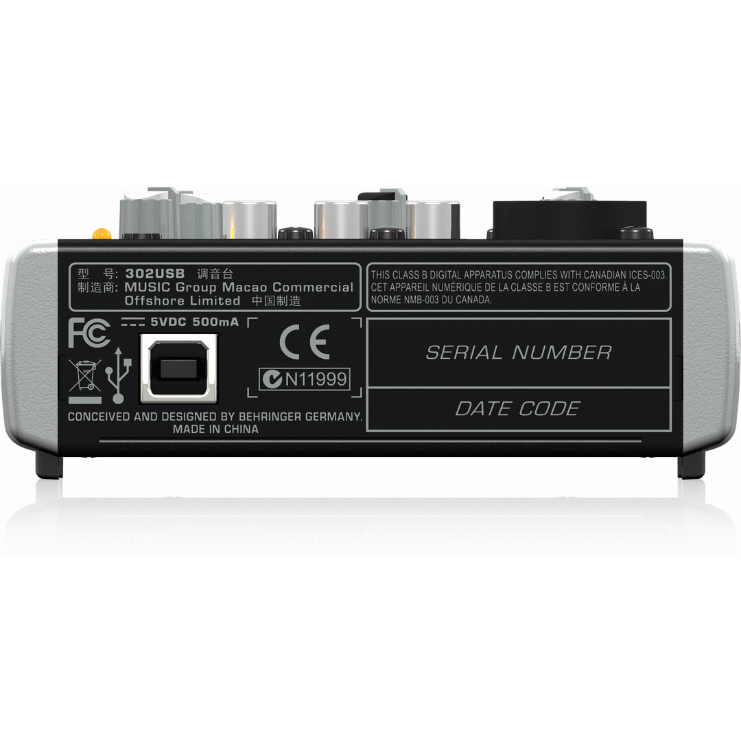 Behringer XENYX 302USB 3-Channel Mixer w/ USB Audio Interface