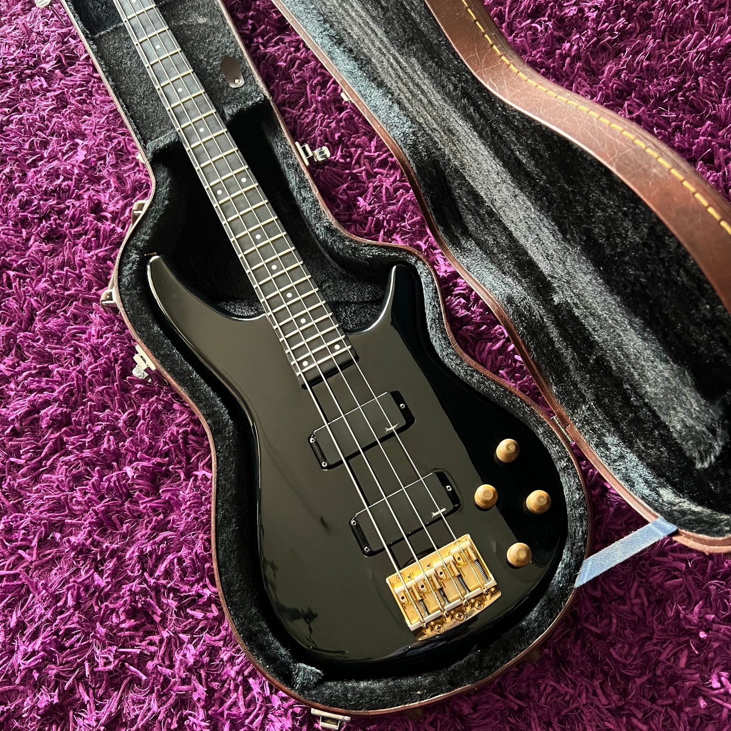 1986 Ibanez Musician MC2924 Vintage Electric Bass Neck Through Black (MIJ) (w/ OHSC)