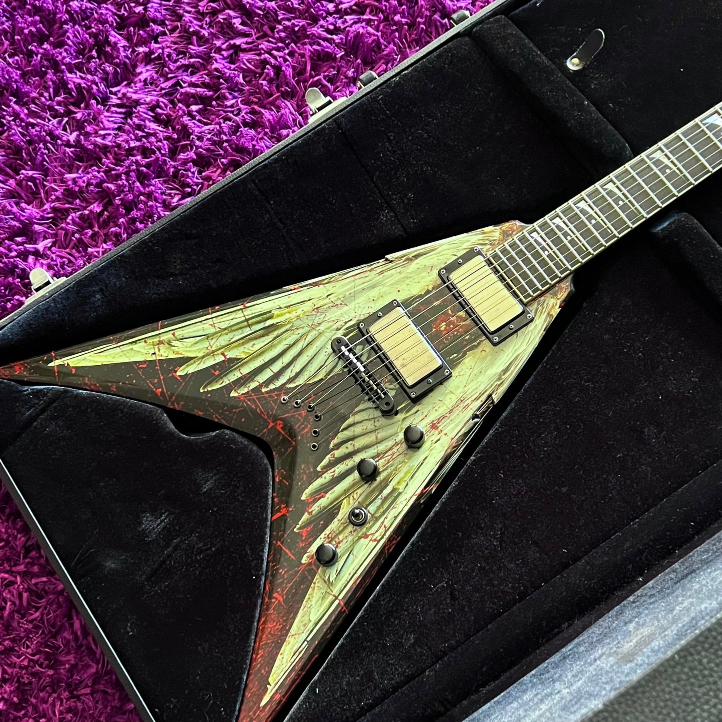 Late 2010s Dean VMNT Dave Mustaine "Angel of Deth" Flying V (w/ OHSC) (Made in Korea)