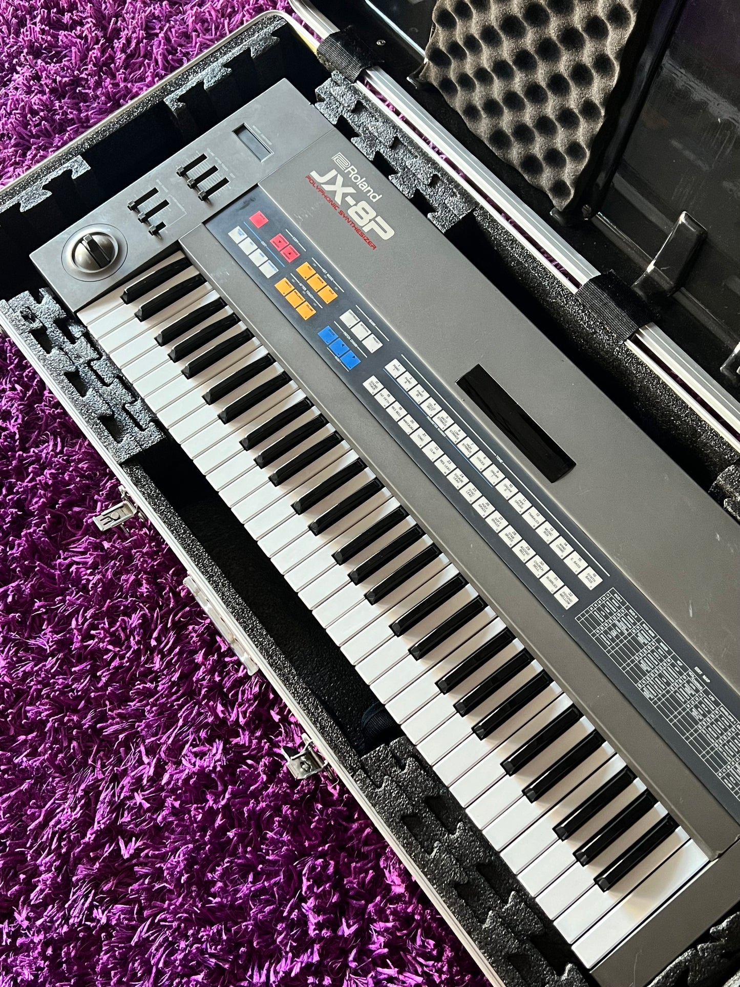 Roland JX-8P Polyphonic Analog Synthesizer 1980s Vintage (Factory 240V) (w/ Road Case)