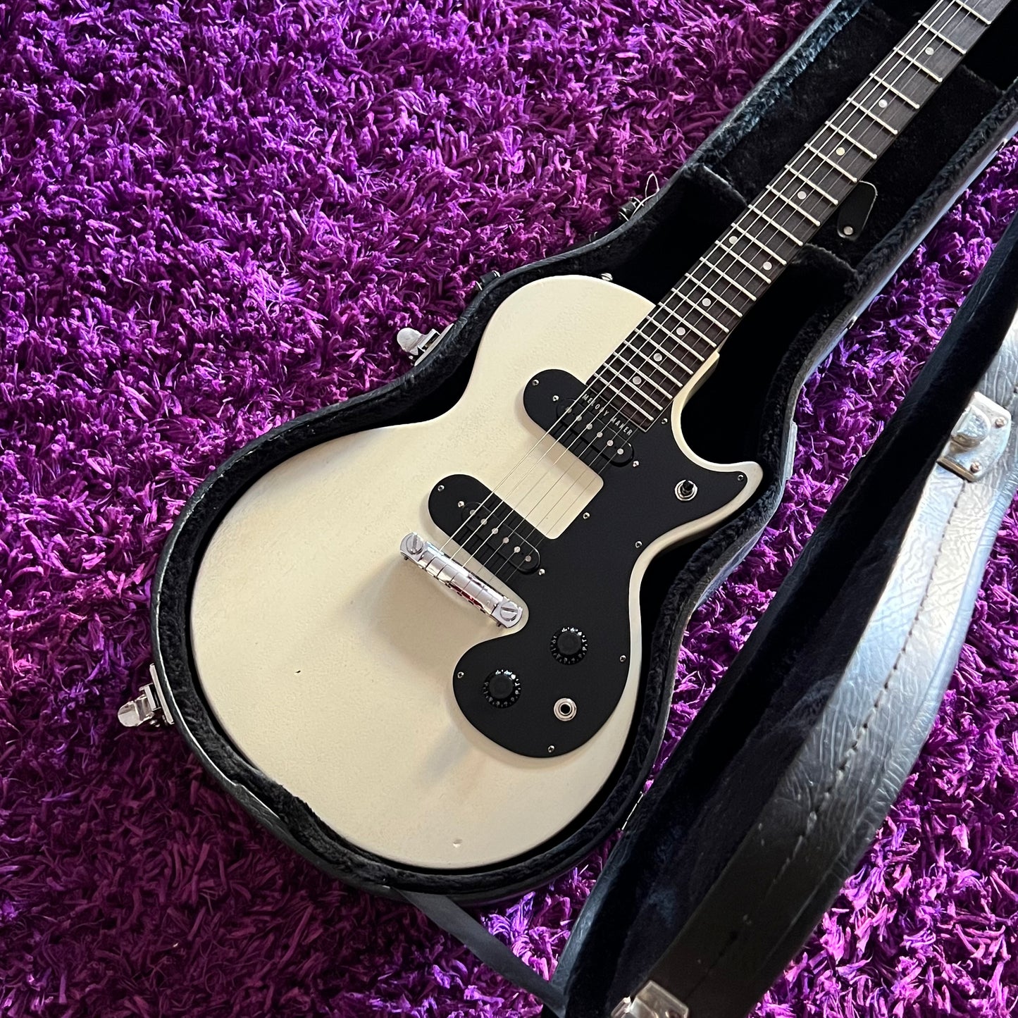 2007 Gibson Melody Maker Double 1959 Vintage Reissue Electric Guitar White (w/ HSC)