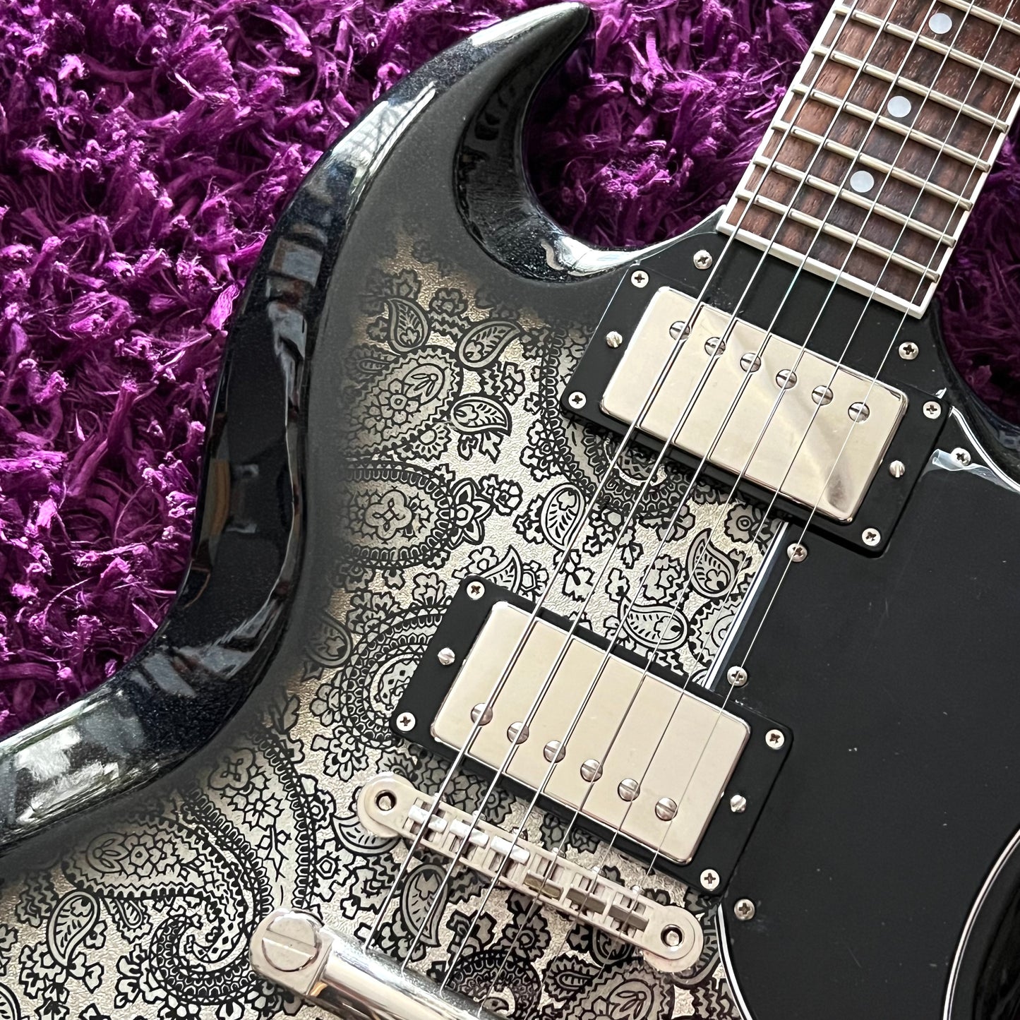 Tokai 'Vintage Series' USG-BP SG Style Electric Guitar Black Paisley (MIJ) (w/ OHSC & Paperwork)
