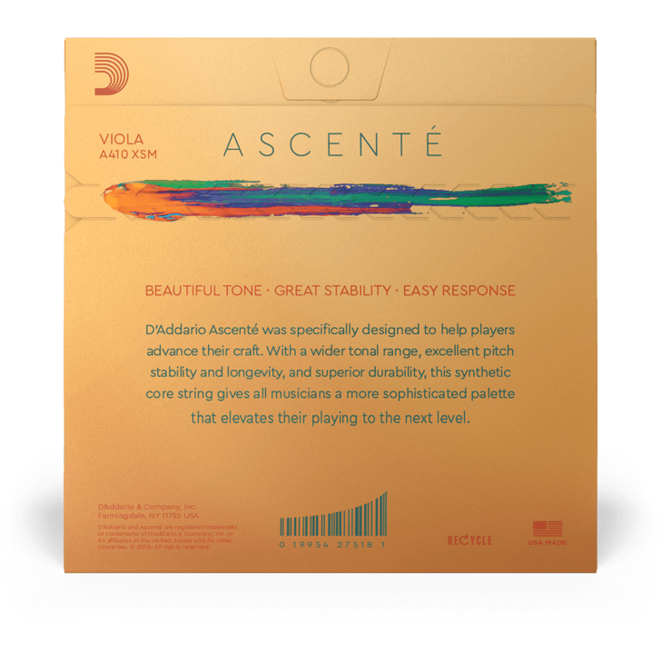 D'Addario Ascenté Viola A String – Extra-Short Scale – Medium Tension