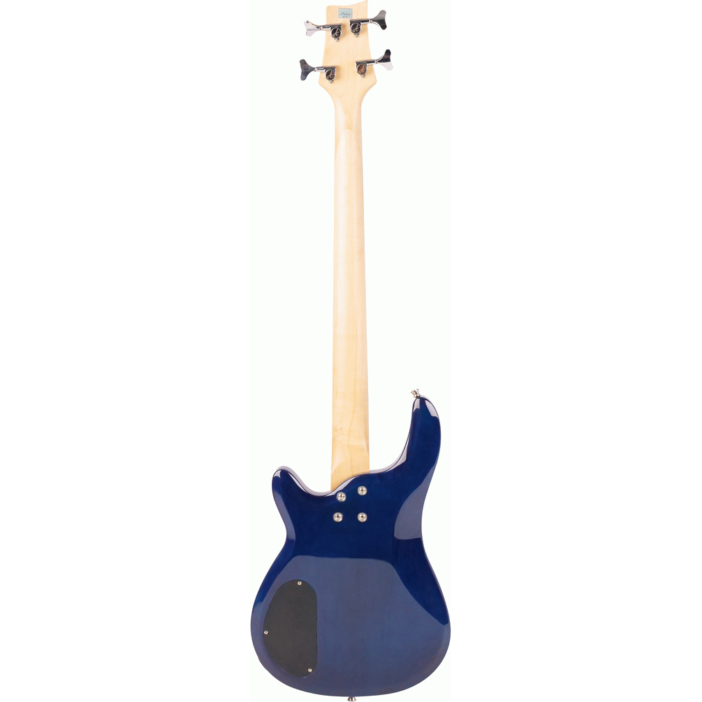 Ashton AB4TDB Bass Guitar Pack w/ Gig Bag, Strap & Lead (Transparent Dark Blue)