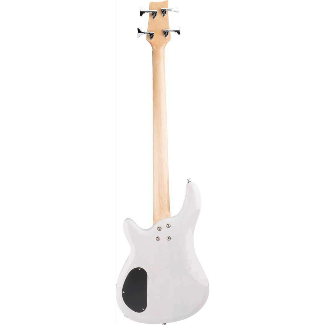 Ashton AB4TW Bass Guitar Pack w/ Gig Bag, Strap & Lead (Transparent White)