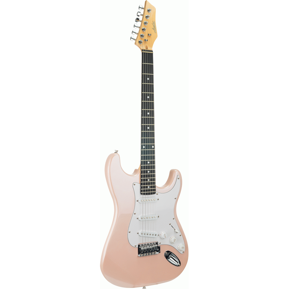 Ashton AG232PK Electric Guitar Pack w/ Gig Bag, Strap & Lead (Metallic Pink)