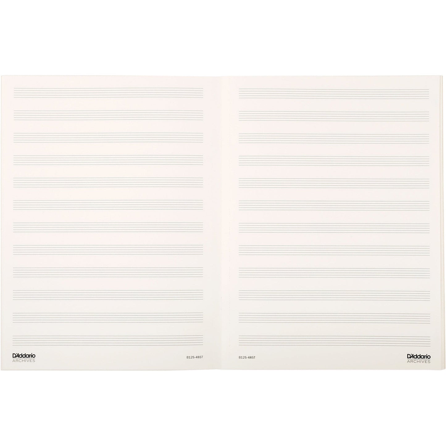 Archives Standard Bound Manuscript Paper Book, 12 Stave, 48 Pages