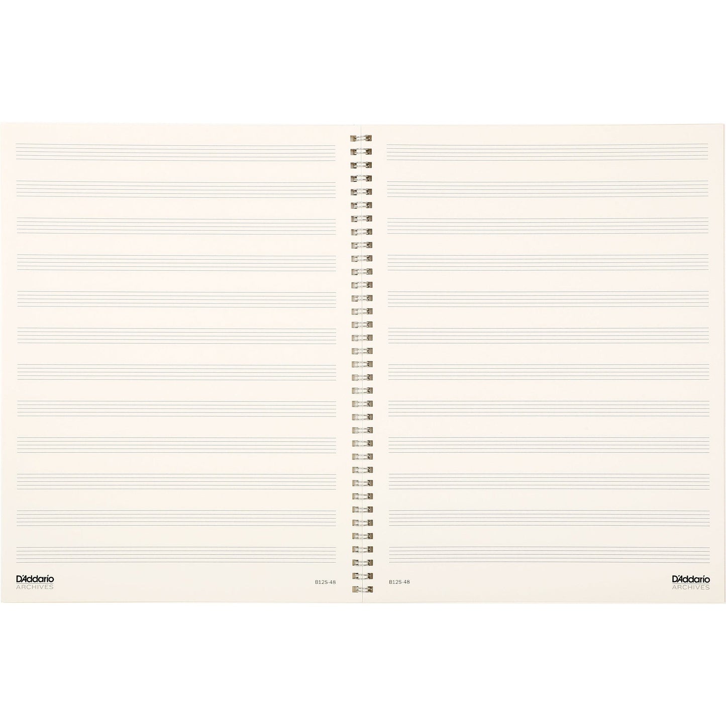 Archives Spiral Bound Manuscript Paper Book, 12 Stave, 48 Pages