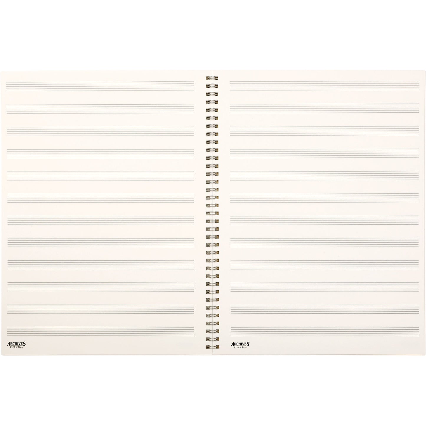 Archives Spiral Bound Manuscript Paper Book, 12 Stave, 96 Pages