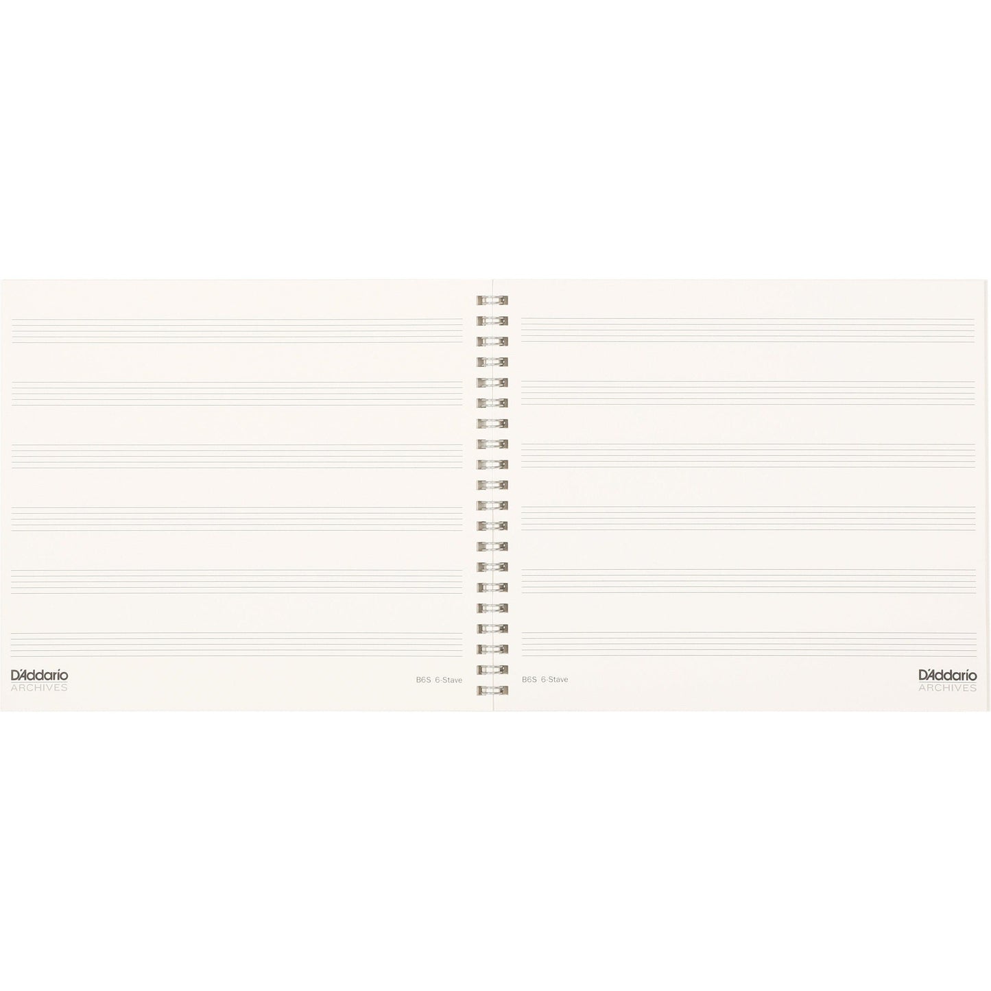 Archives Spiral Bound Manuscript Paper Book, 6 Stave, 64 Pages
