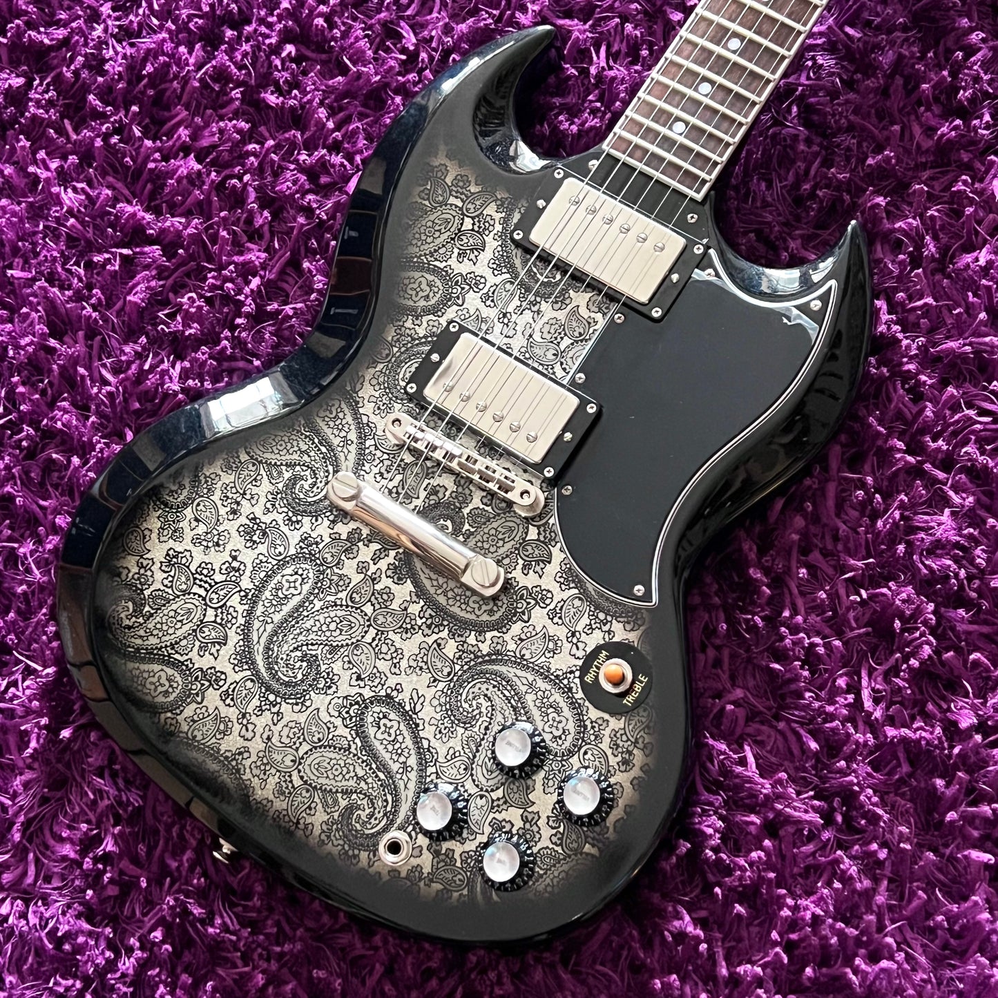 Tokai 'Vintage Series' USG-BP SG Style Electric Guitar Black Paisley (MIJ) (w/ OHSC & Paperwork)