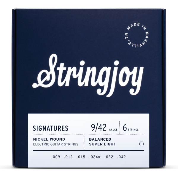 Stringjoy Signatures | Balanced Super Light Gauge (9-42) Nickel Wound Electric Guitar Strings