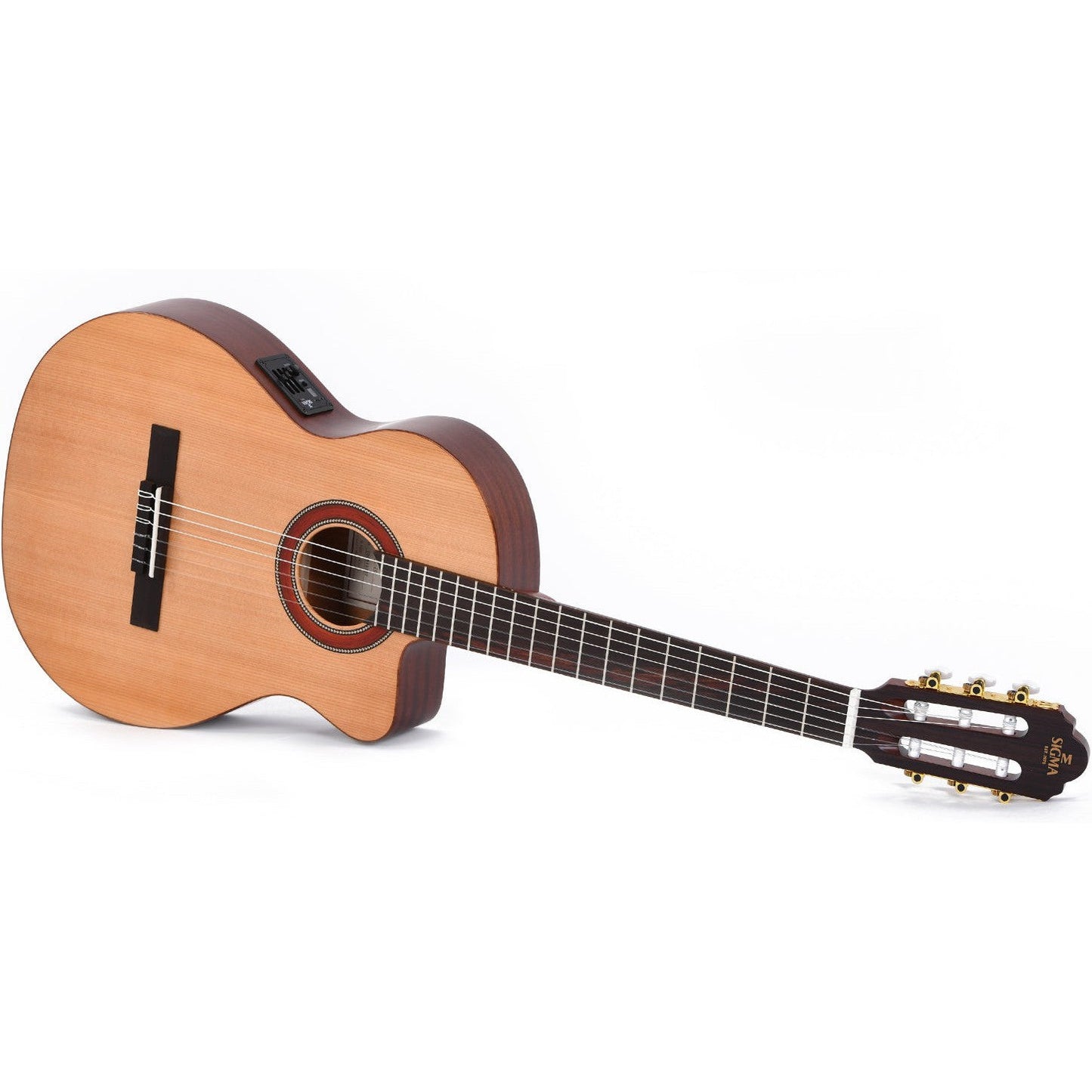 Sigma CTMC-2E Classical Guitar Solid Cedar Top Cutaway - Mahogany Back and Sides - Satin