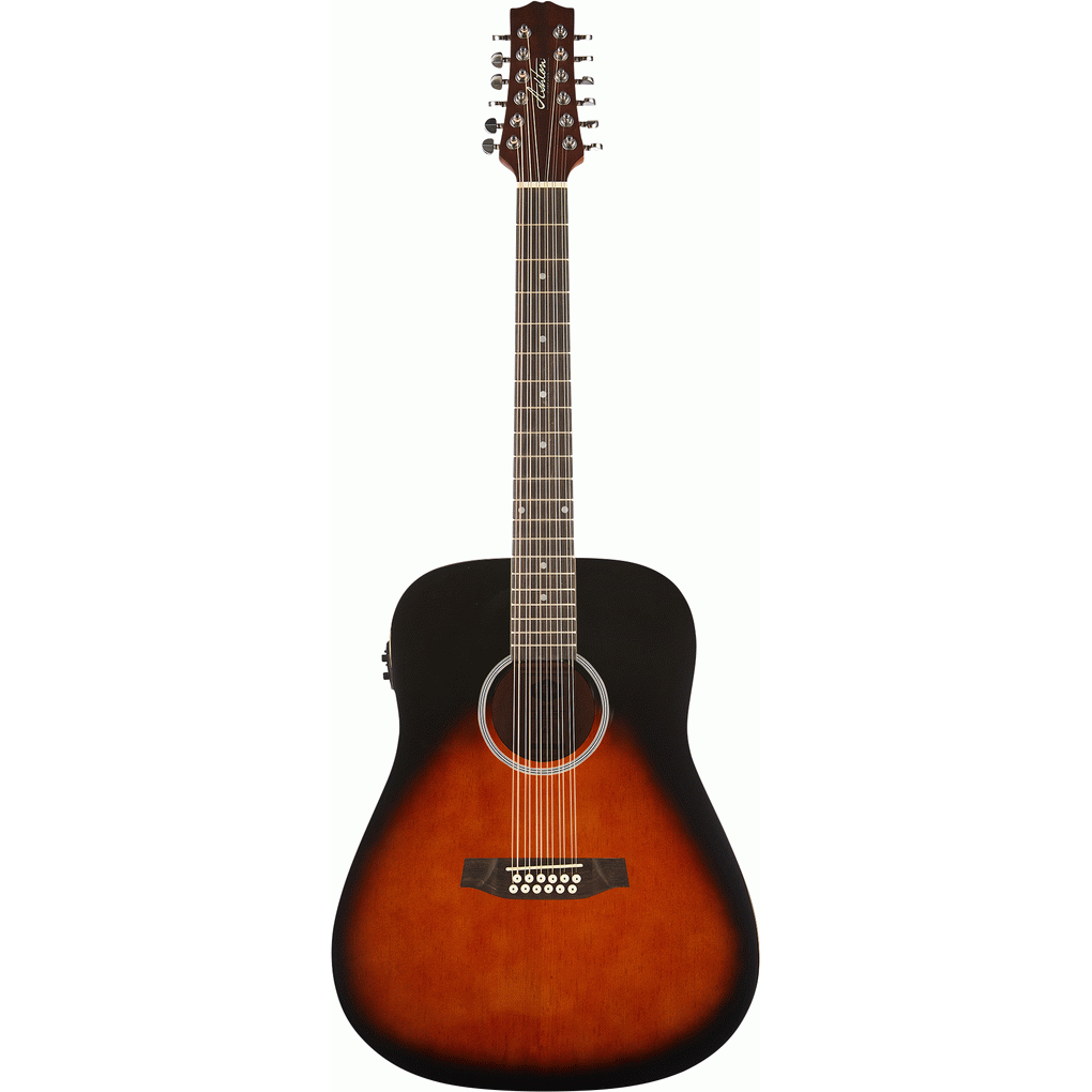 Ashton D20/12EQTSB Dreadnought Acoustic 12 String w/ Pickup & EQ (Tobacco Sunburst)