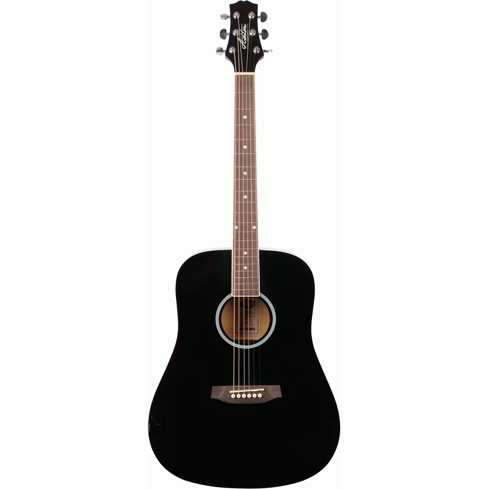 Ashton D20BK Dreadnought Acoustic Guitar (Black)