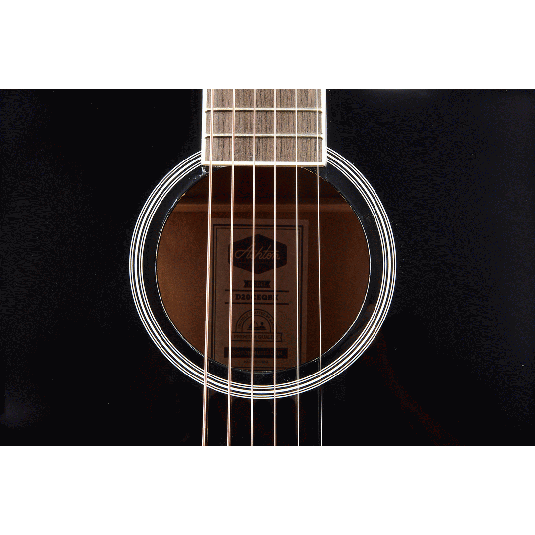 Ashton D20CEQBK Dreadnought Cutaway Acoustic Guitar w/ Pickup & EQ (Black)