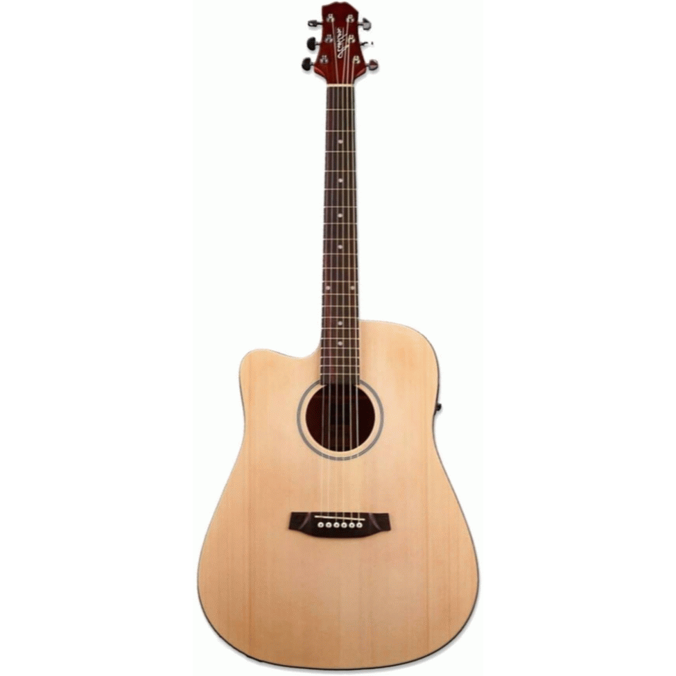 Ashton D20CEQLNTM Dreadnought Cutaway Acoustic Guitar w/ Pickup & EQ (Natural Matte) (Left Handed)