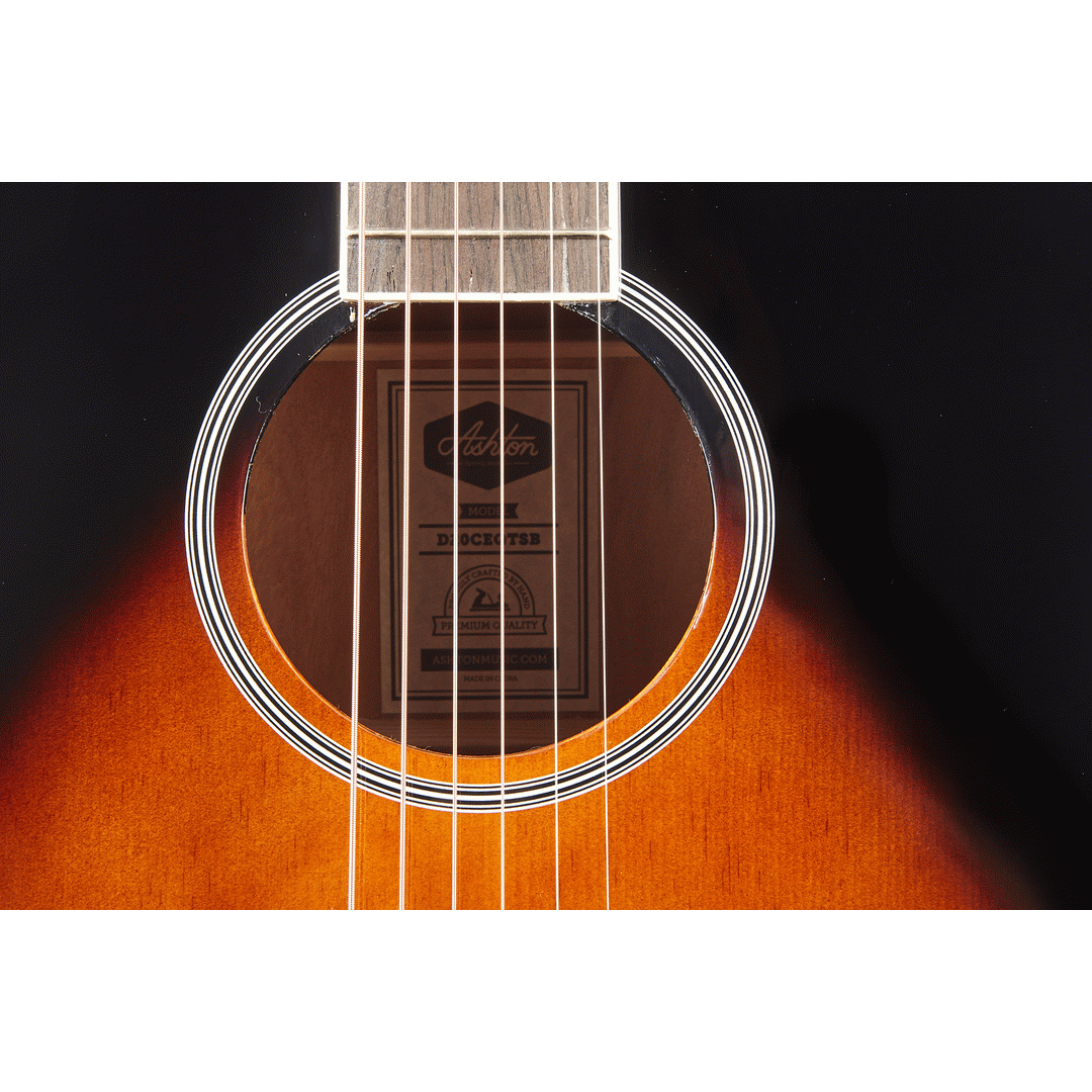 Ashton D20CEQTSB Dreadnought Cutaway Acoustic Guitar w/ Pickup & EQ (Tobacco Sunburst)