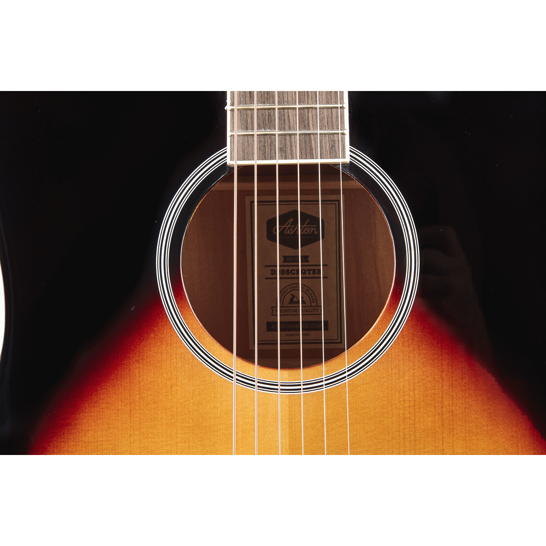 Ashton D20SCEQTSB Solid Top Acoustic Guitar w/ Pickup & EQ (Tobacco Sunburst)
