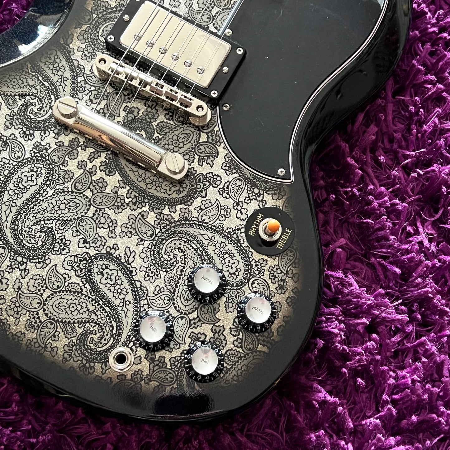 Tokai 'Vintage Series' USG-BP SG Style Electric Guitar Black Paisley (MIJ) (w/ OHSC & Paperwork)