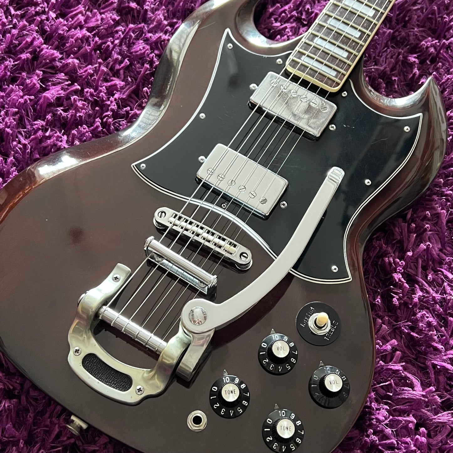 Early 1970s Ibanez 2354 SG Style Guitar Walnut (w/ OHSC)