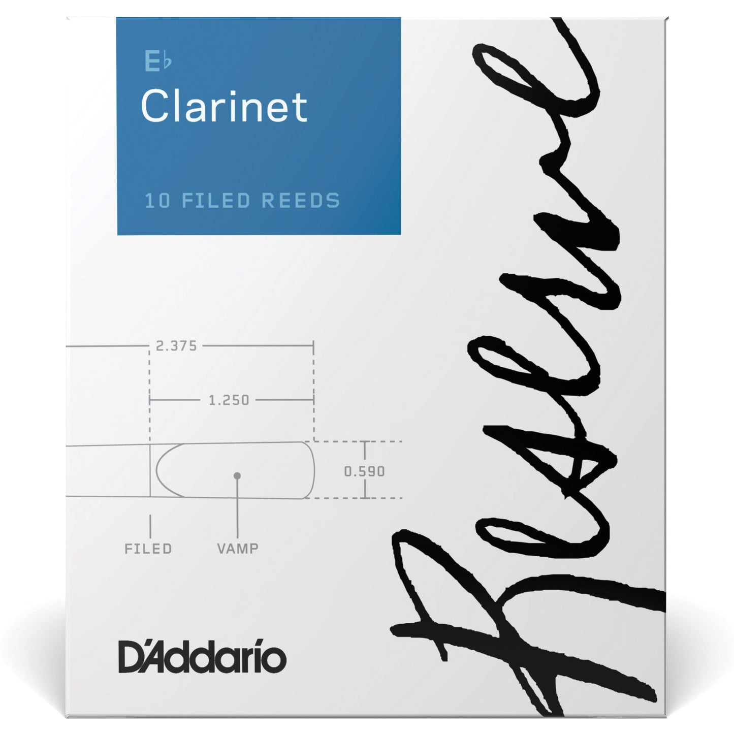D'Addario Reserve Eb Clarinet Reeds, Strength 2.5, 10-Pack