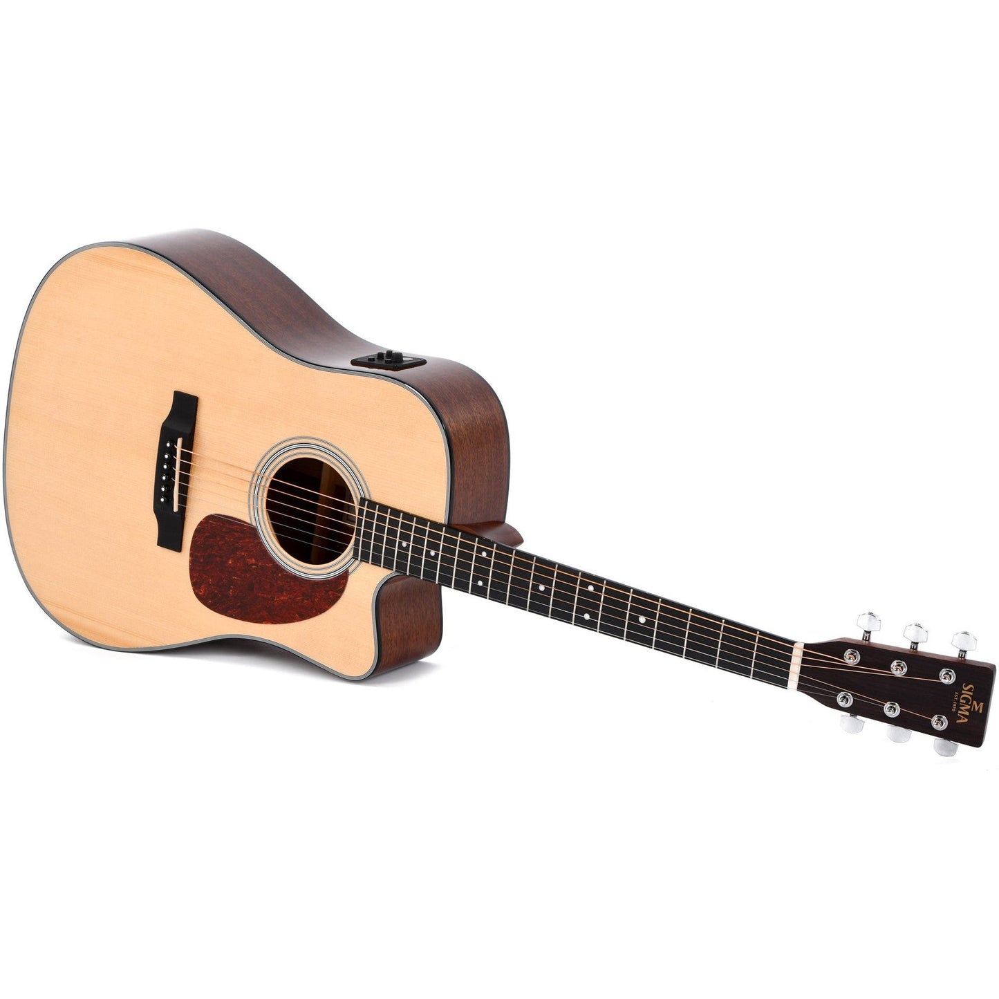 Sigma DMC-1E Dreadnought Acoustic Guitar Solid Spruce Top Cutaway - Mahogany Back and Sides - Gloss