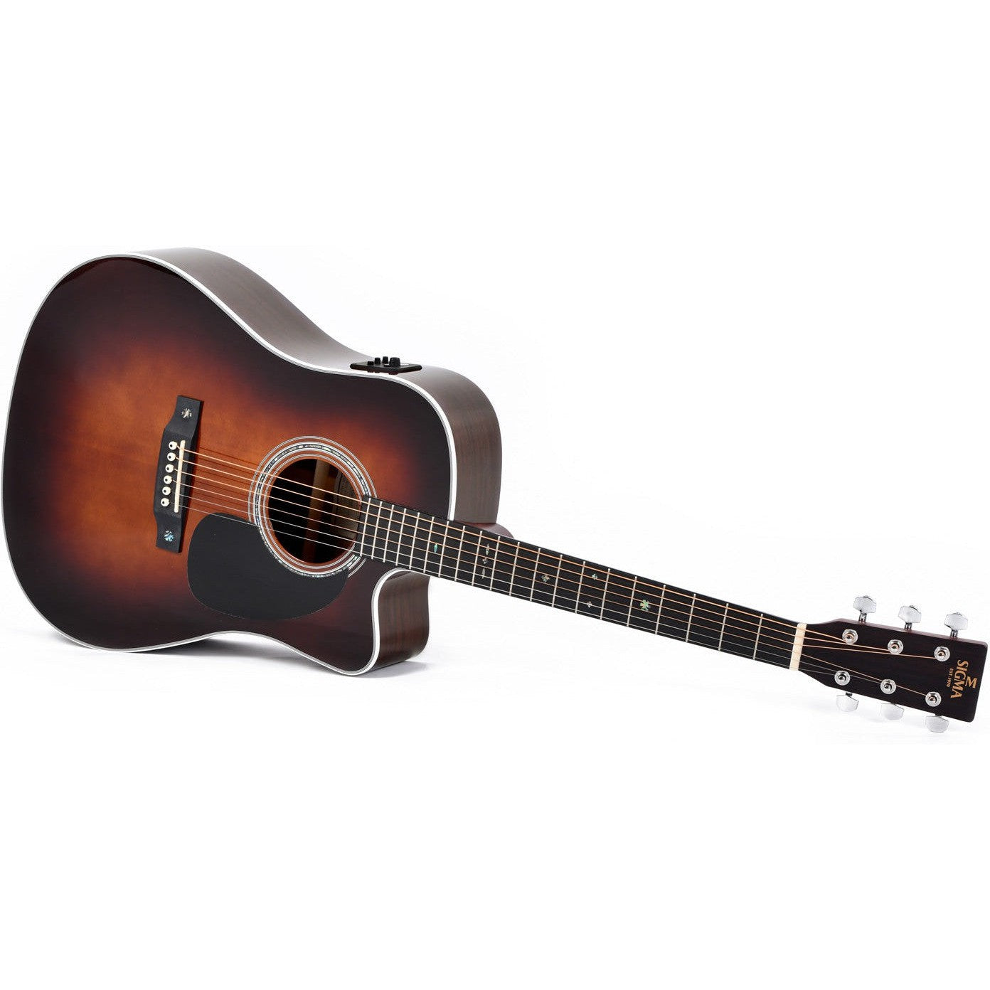 Sigma DTC-1E-SB Dreadnought Acoustic Guitar Solid Spruce Top Cutaway - Tilia Back and Sides - Gloss Sunburst