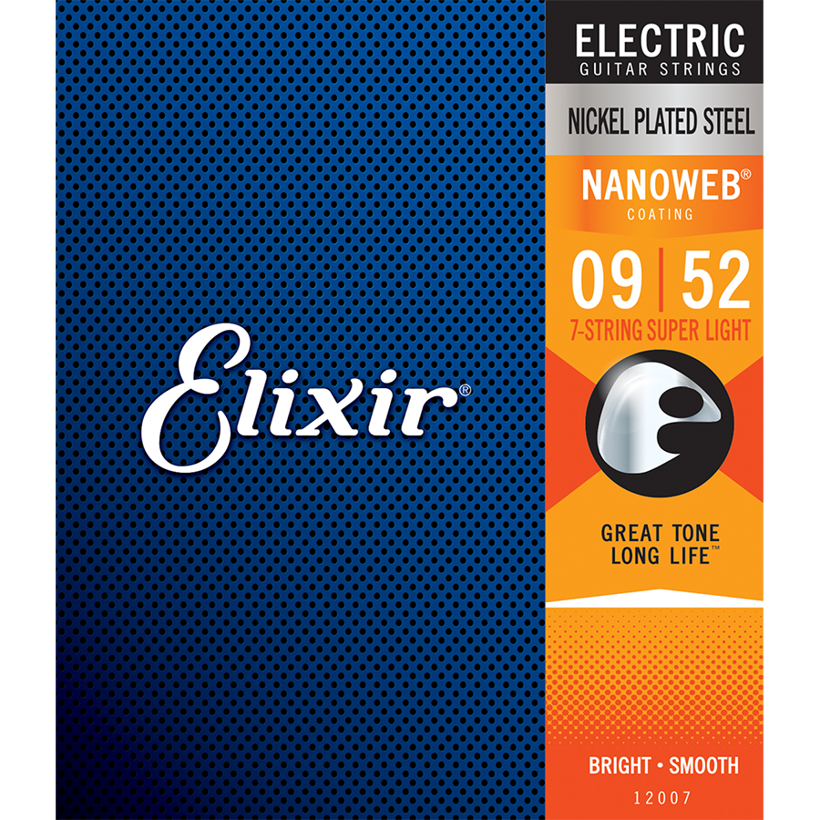 Elixir Nanoweb Nickel Electric Guitar Strings 9-52 (7 String)
