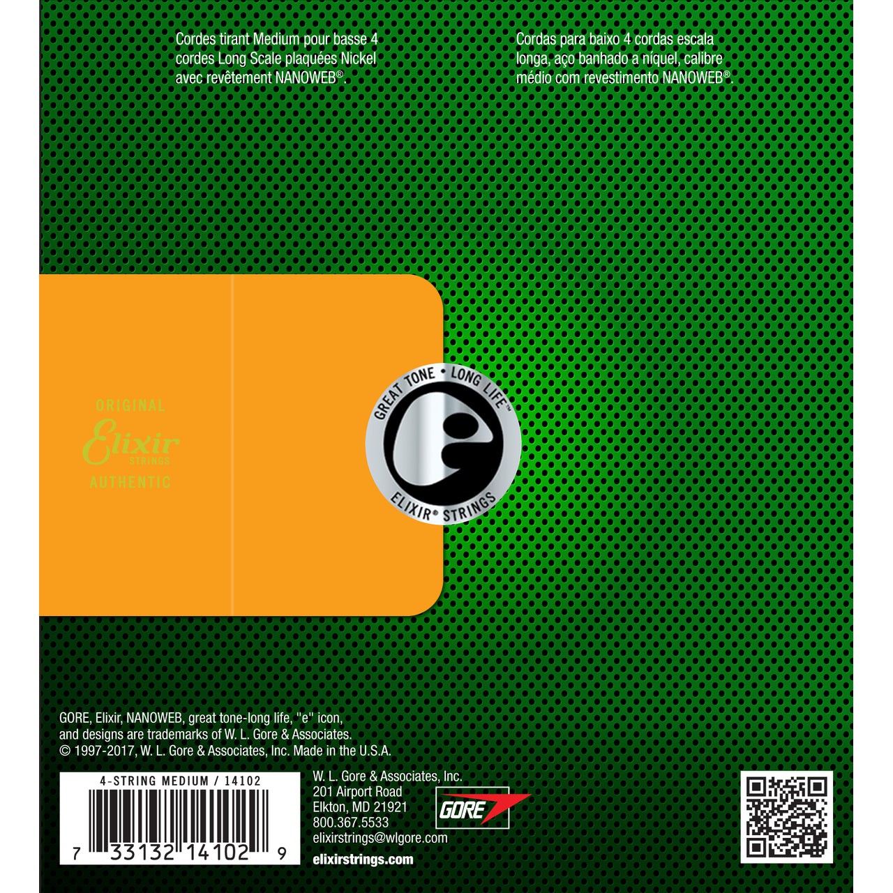 Elixir Nanoweb Nickel Bass Strings 50-105
