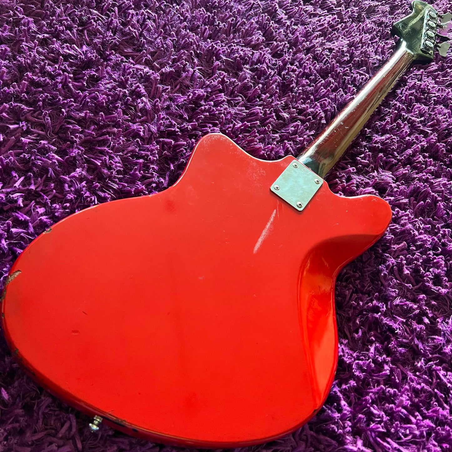 Late 1960s Guyatone EB-4 Short Scale Electric Bass Guitar (Red)
