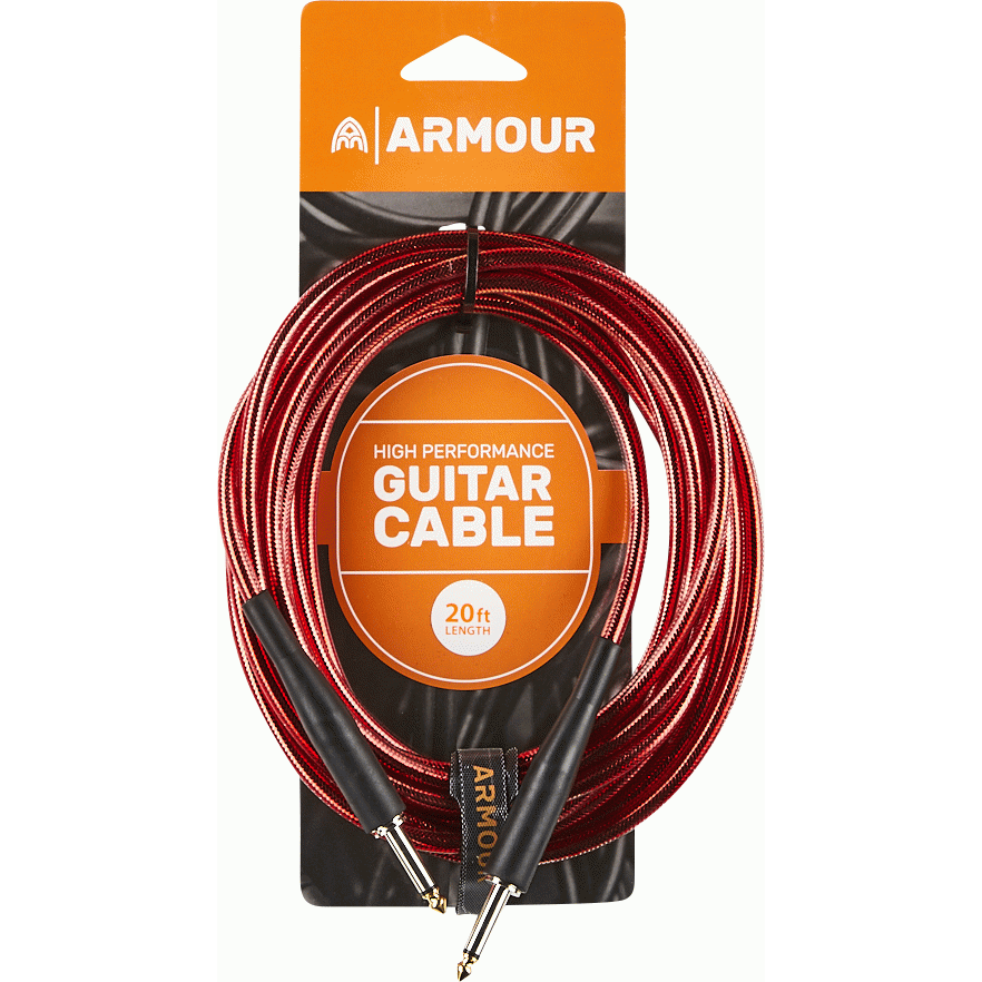 Armour GC20R Guitar 20 Foot Transparent Red Lead