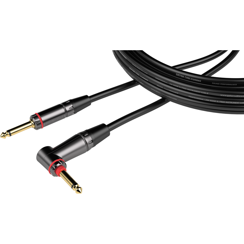 Gator Headliner Series 20 Foot Straight to Right Angle Instrument Cable