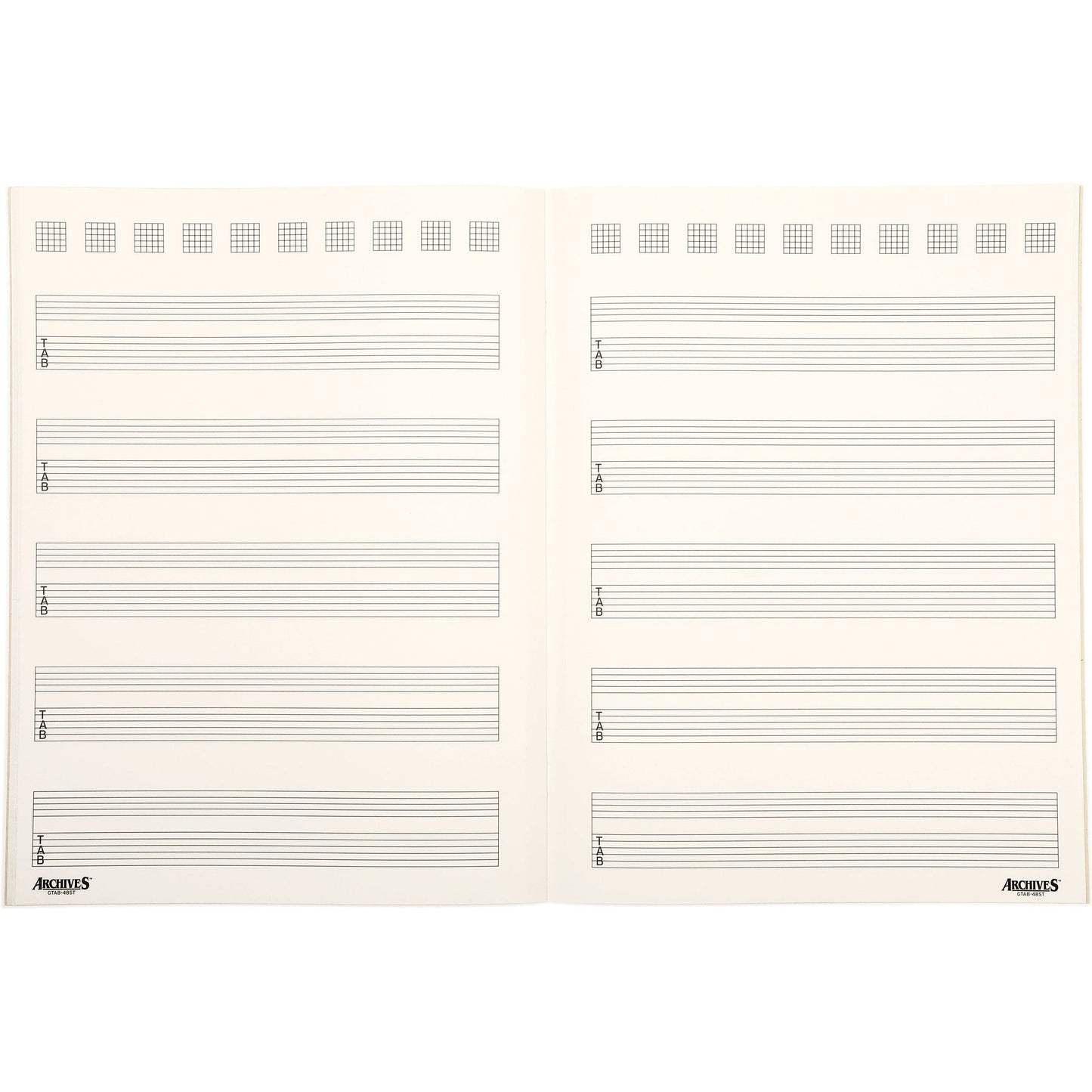 Archives Standard Bound Manuscript Paper Book, Guitar Tab, 48 Pages