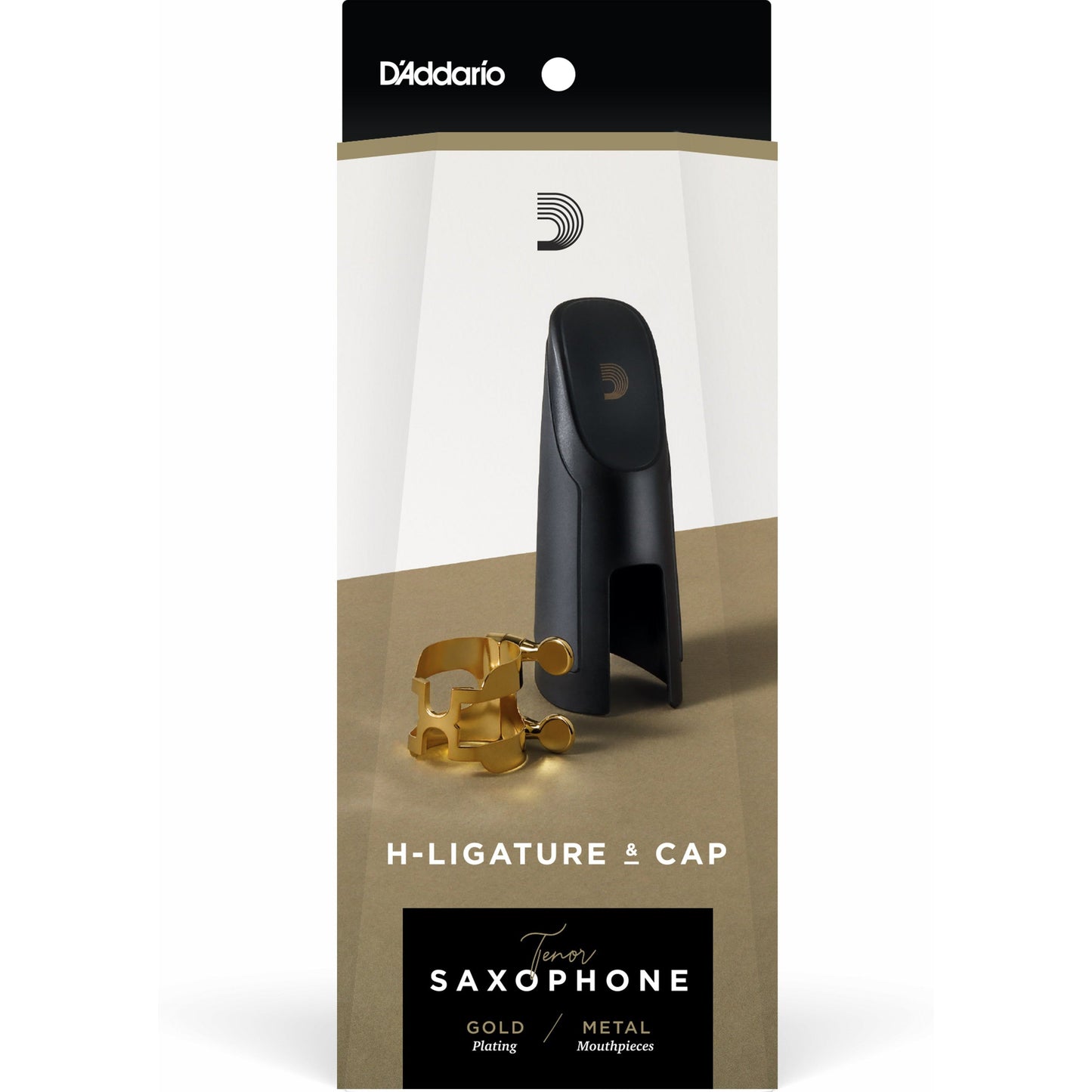 D'Addario H-Ligature & Cap, Tenor Saxophone (Metal Mouthpieces), Gold