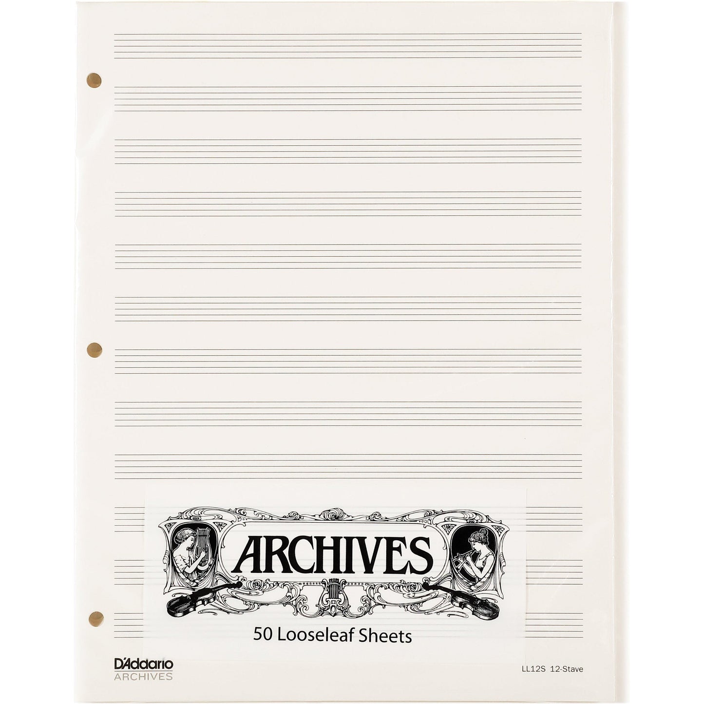 Archives Looseleaf Manuscript Paper , 12 Stave, 50 Pages
