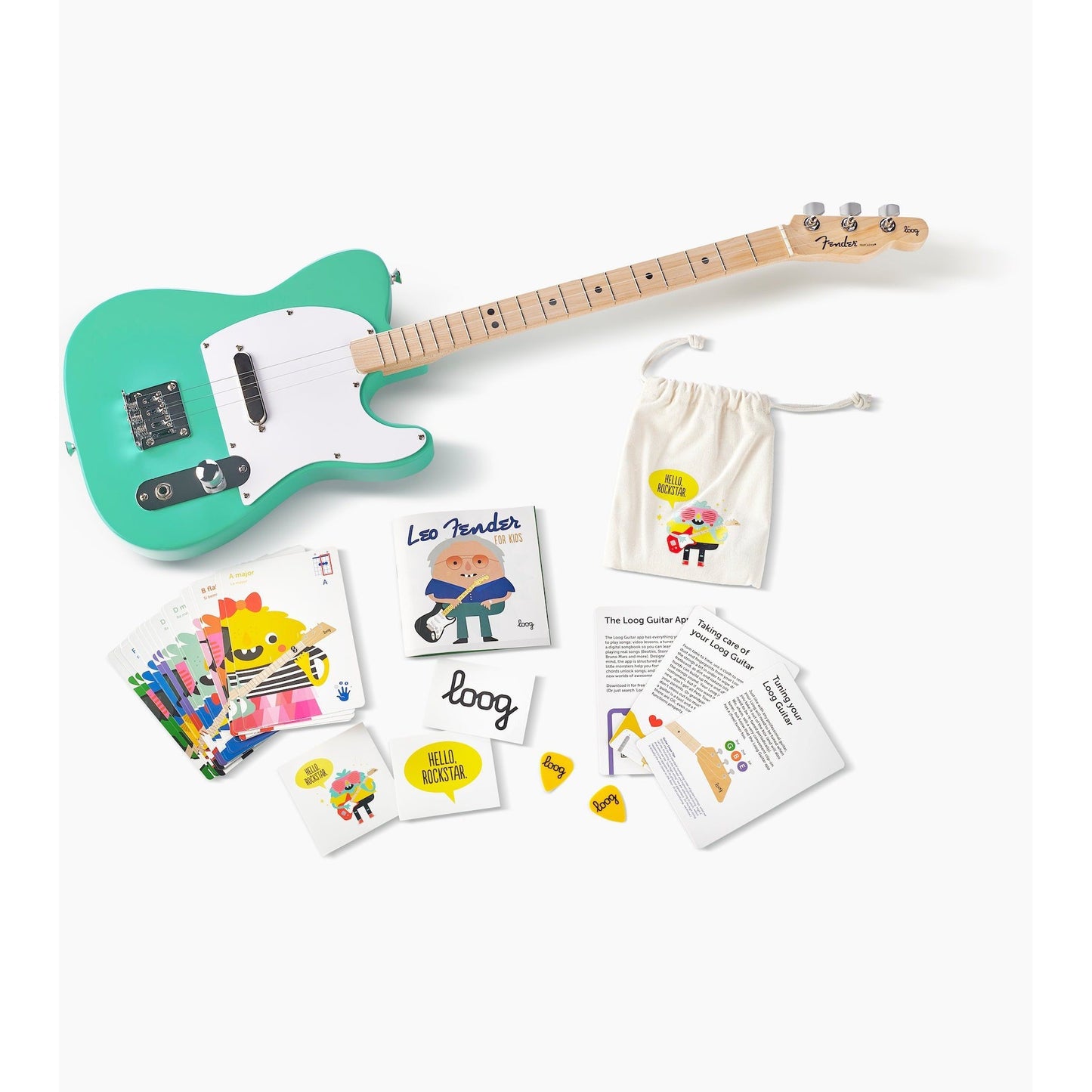 Fender X Loog Telecaster 3-String Electric Guitar Green