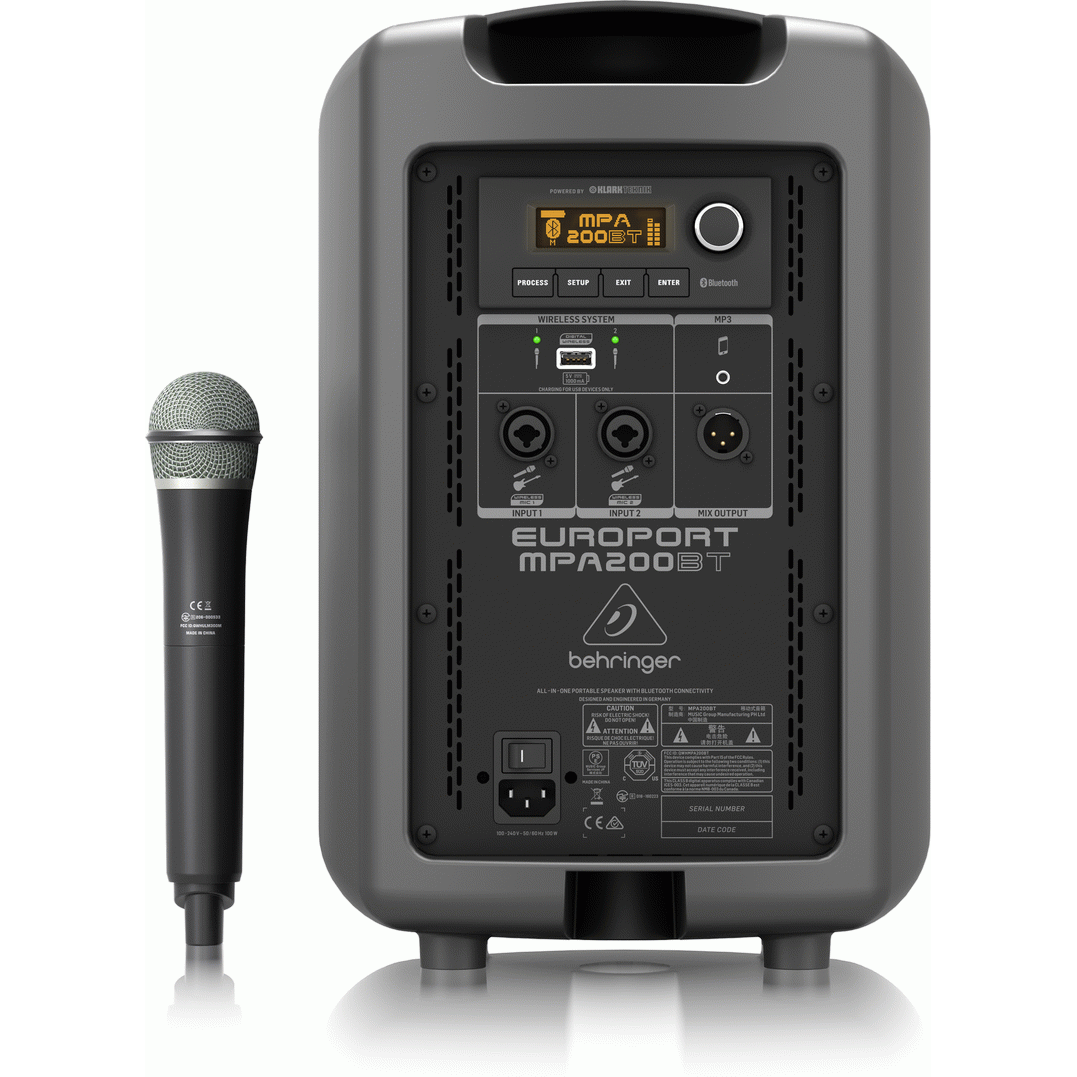 Behringer EUROPORT MPA200BT Compact Portable PA System