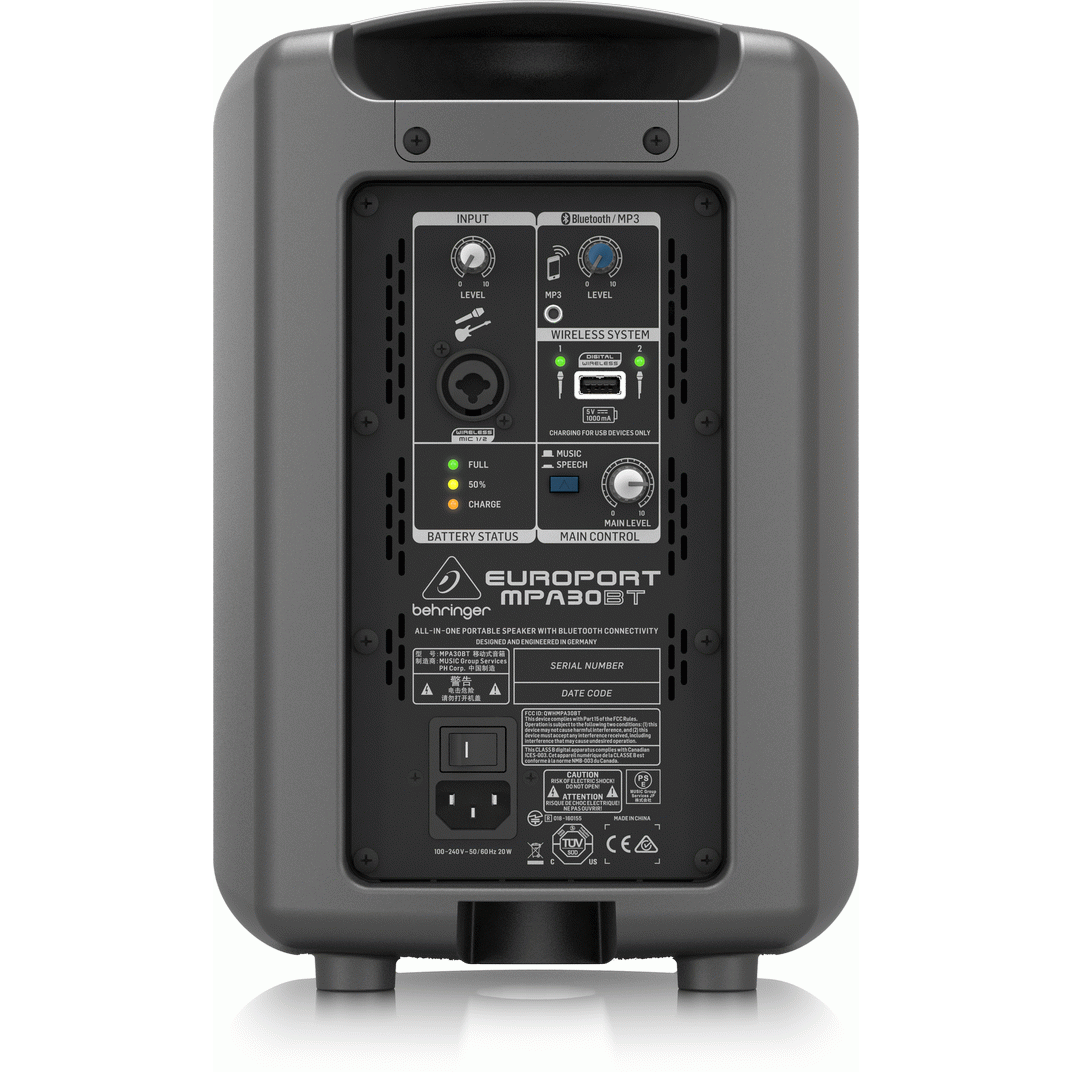 Behringer EUROPORT MPA30BT Compact Portable PA System